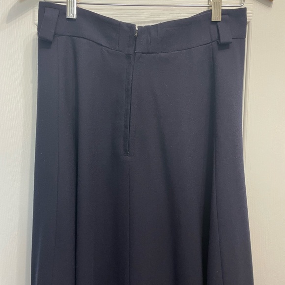 28-Vintage Lord & Taylor Maxi Wool Swing Skirt Dark Navy Blue Sz 6 Librarian - Picture 7 of 11